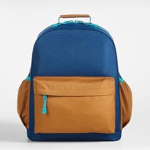 Crate & Kids Dreamer Colorblock Navy and Ochre Large Kids Backpack